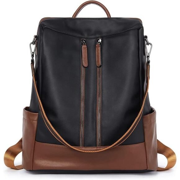 Bags Women Backpack Purse Leather Contrast Black Poshmark
